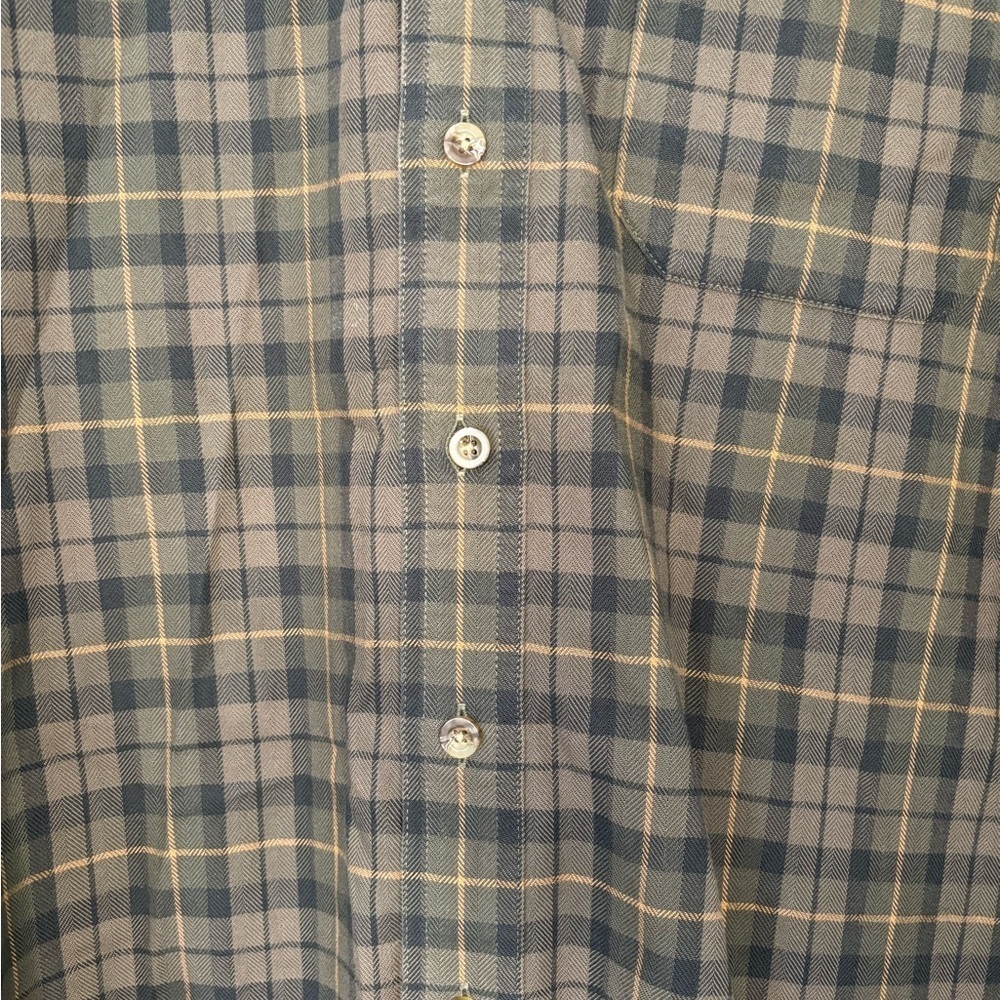 LL Bean Mens Classic Fit Button Down Shirt Green Plaid Size Large Tall - Picture 4 of 4